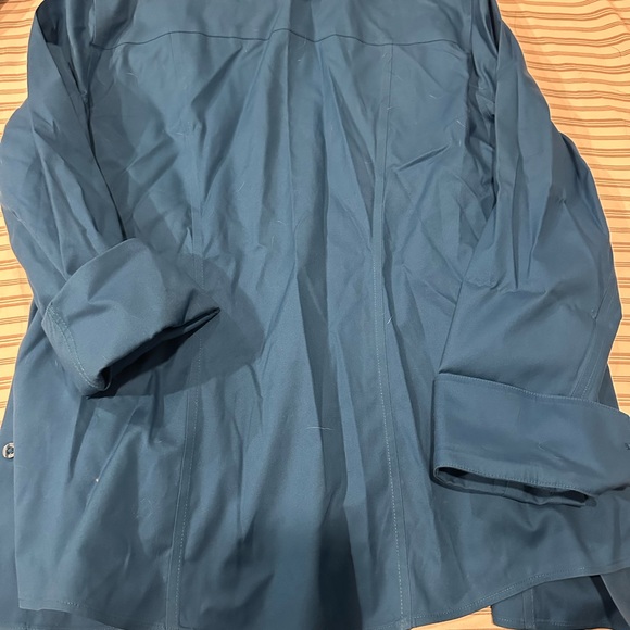 Chico's Blue Button Front Blouse Top Long Sleeve Cotton -Chicos Size 1 - Picture 4 of 5